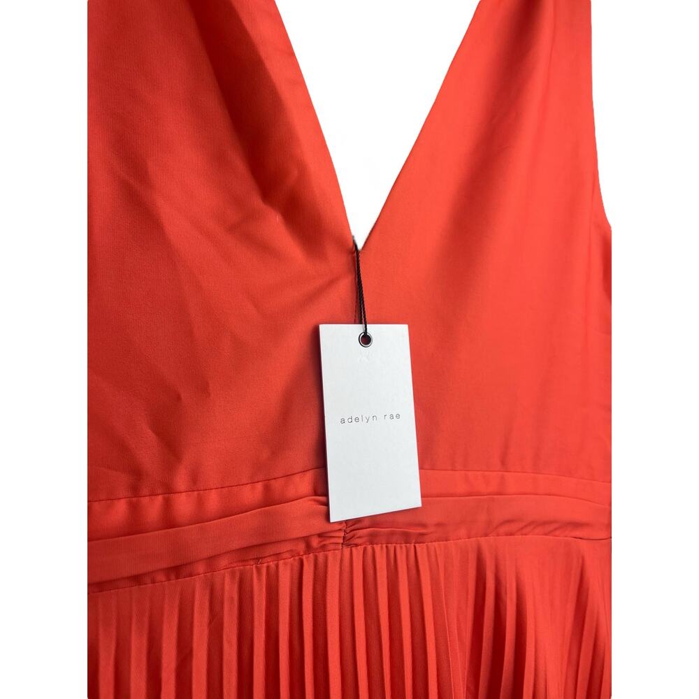 Adelyn Rae Sharkbite Pleated Cocktail Dress | Womens L, Orange, Ombre Blue NEW - Picture 11 of 11